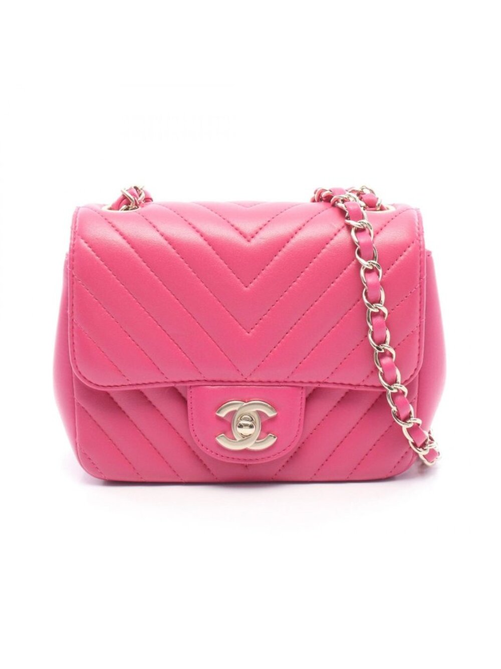 Chanel Shoulder Bag Chain Pink Leather